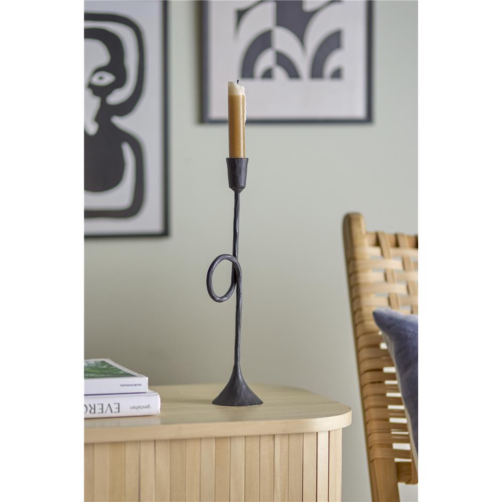 Bloomingville Jada Kerzenhalter, 34,5 cm, aus schwarzem gehämmertem Metall