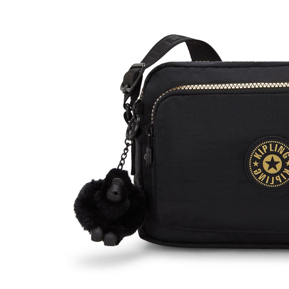 Kipling ABANU M ZIP, Mittelgroße Umhängetasche, Glorious Gold (schwarz), 4L, Schultertasche
