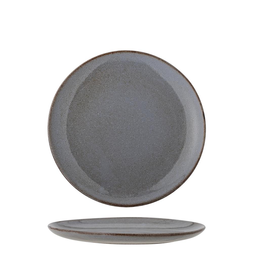 Bloomingville Sandrine Teller Grau Steingut D22xH2 cm – kleiner grauer Teller