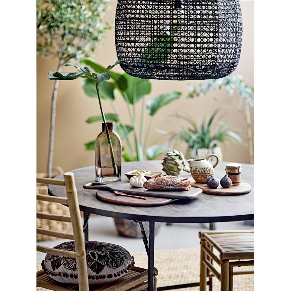 Bloomingville Cizzy Kissen mit Quasten Baumwolle Braun 40 cm Rund