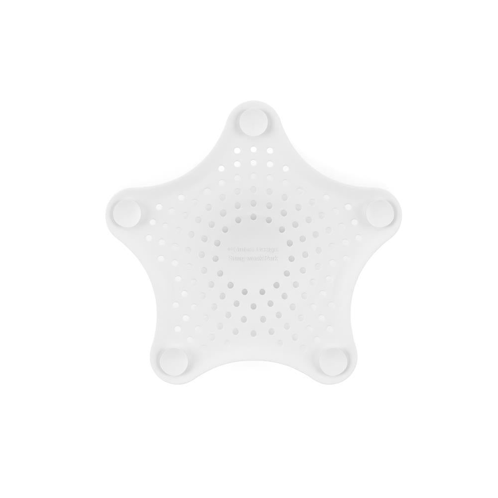 Umbra Starfish Abfluss Haarfänger mit Saugnäpfen, Silikon Abflusssieb, in Weiß