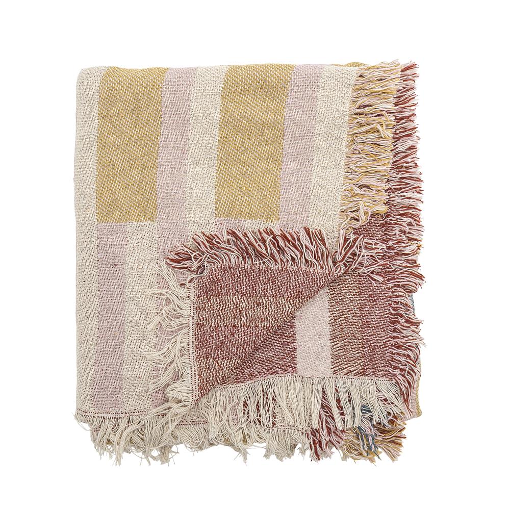 Bloomingville Lane Decke 160x130 cm – Nachhaltige Baumwolle mit grafischem Muster & Fransen