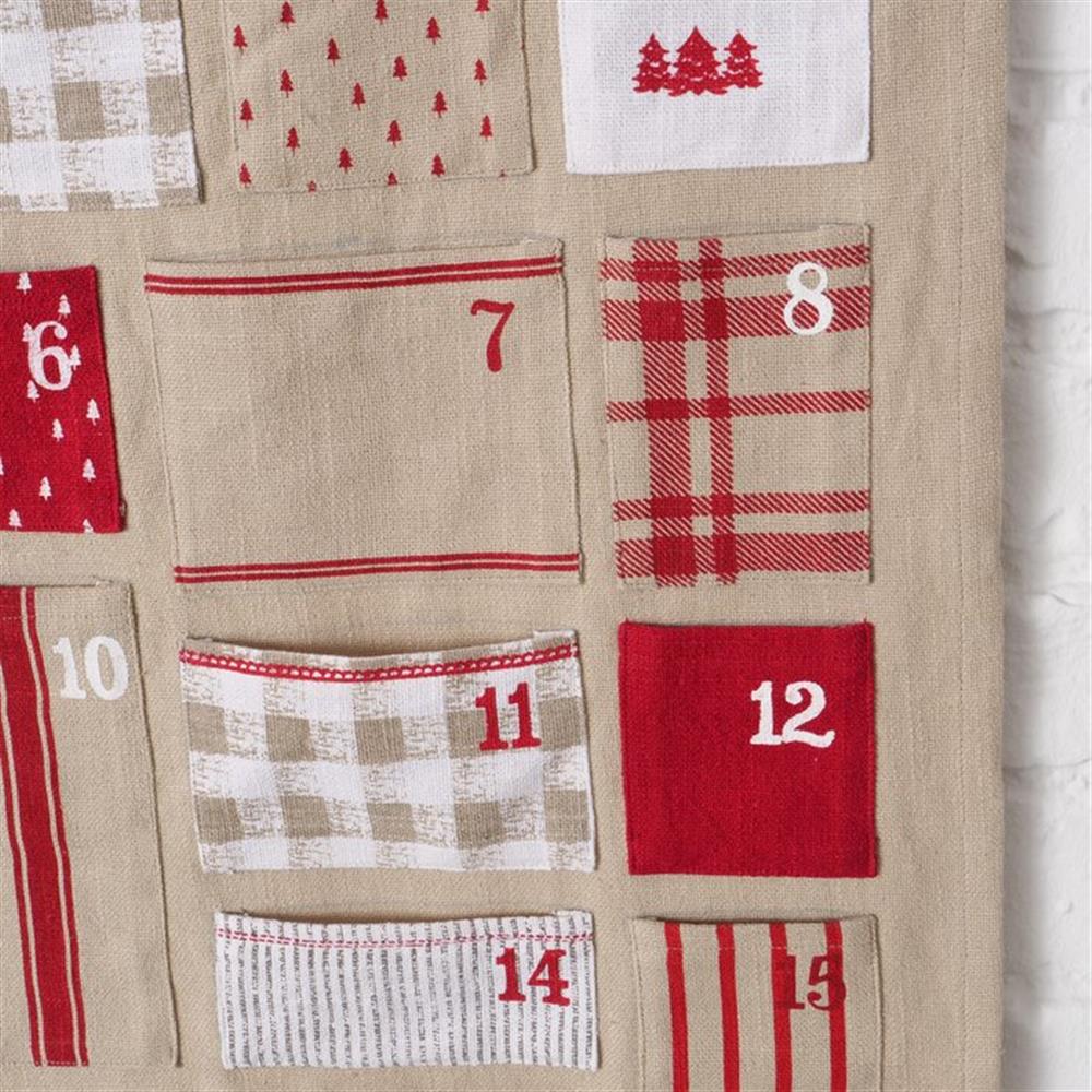 BOLTZE Adventskalender Kaista aus Stoff, 24 Türchen zum selber befüllen