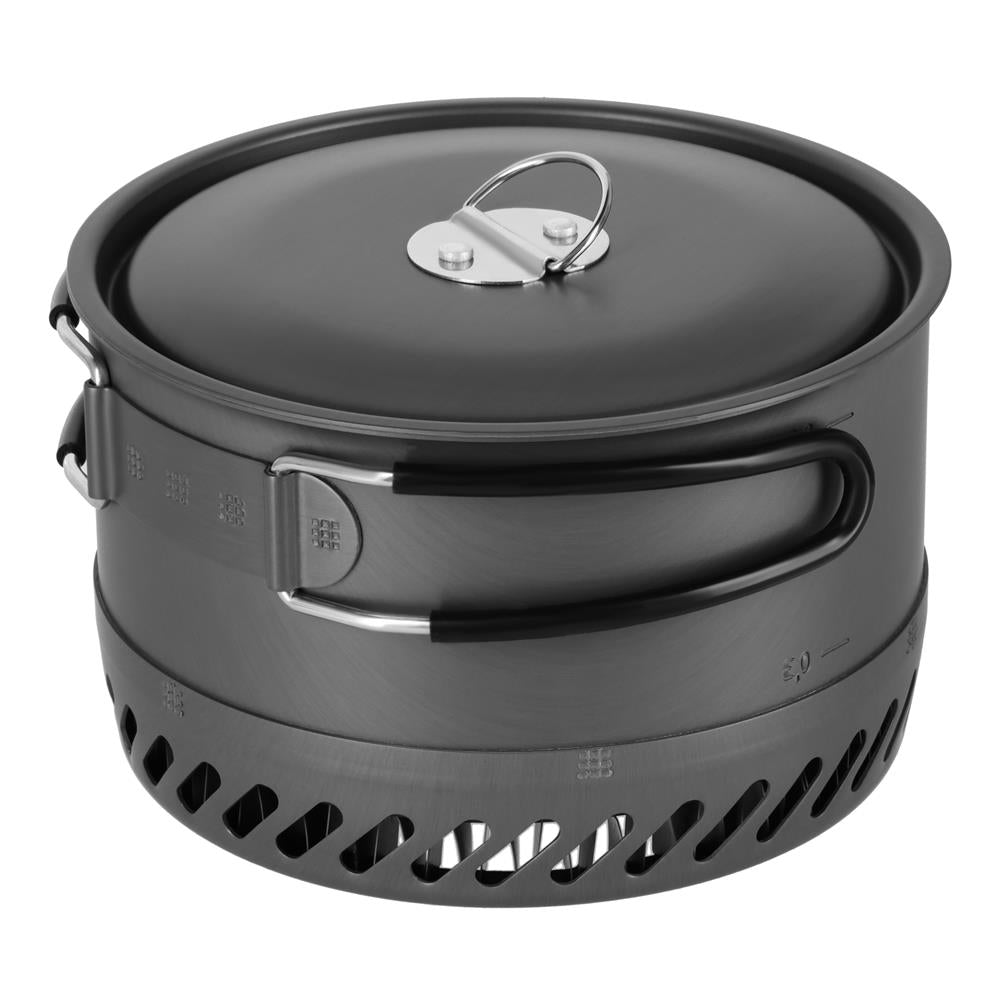 NILS CAMP Camping Kochtopf 1L aus Aluminium - leichter Trekking Topf mit Wärmetauscher & Deckel