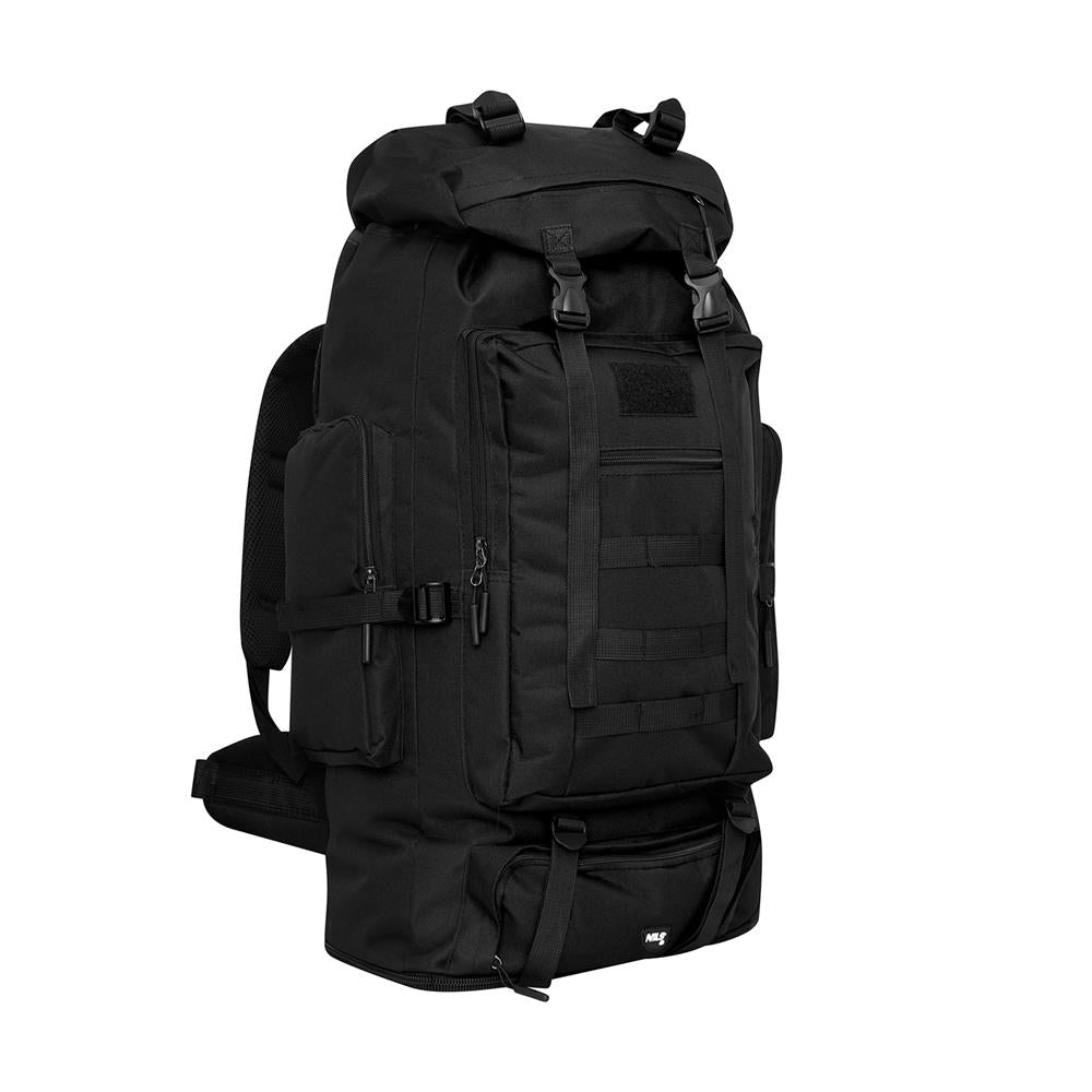 NILS CAMP taktischer Trekkingrucksack Magnum 100L in Schwarz - großer Outdoor Rucksack