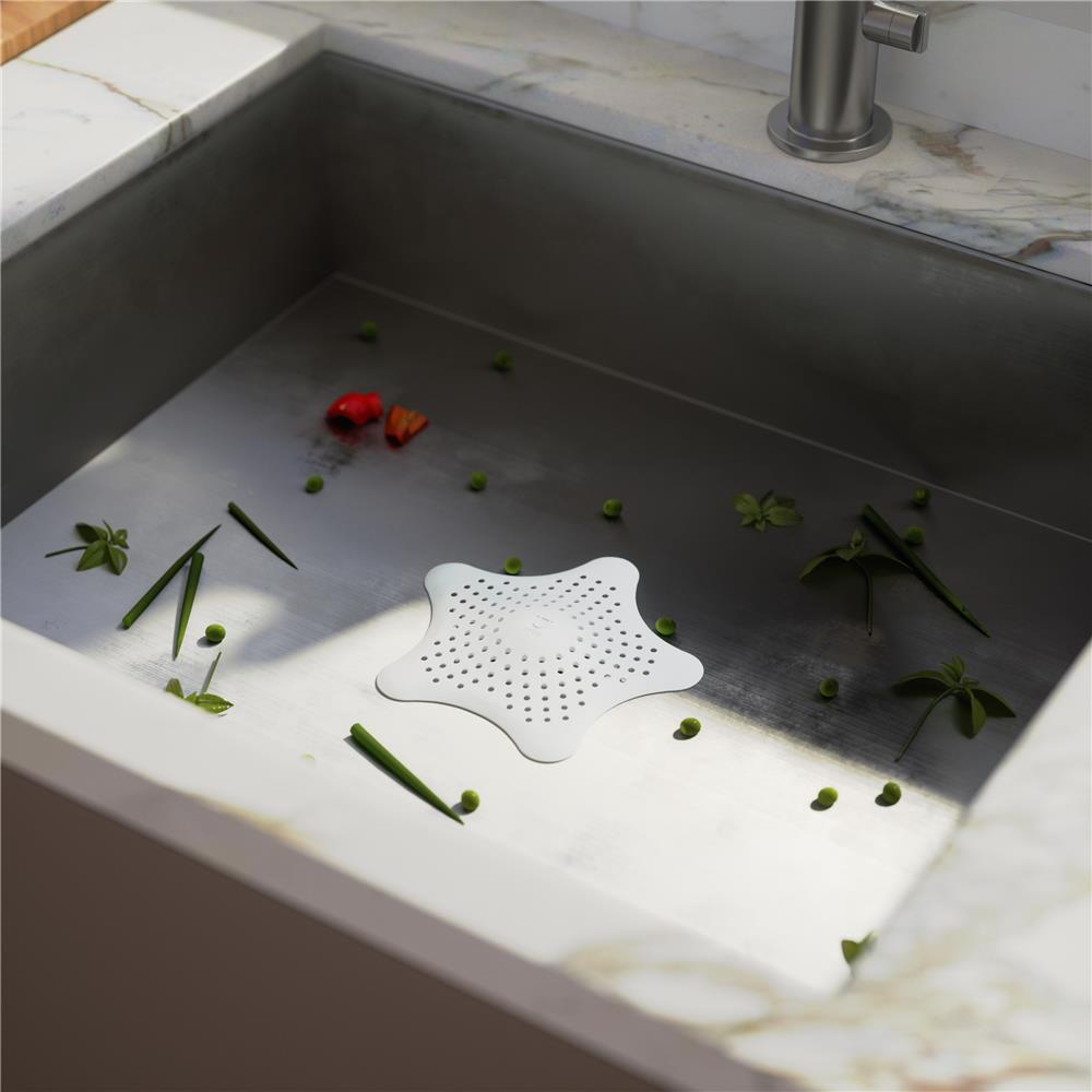 Umbra Starfish Abfluss Haarfänger mit Saugnäpfen, Silikon Abflusssieb, in Weiß
