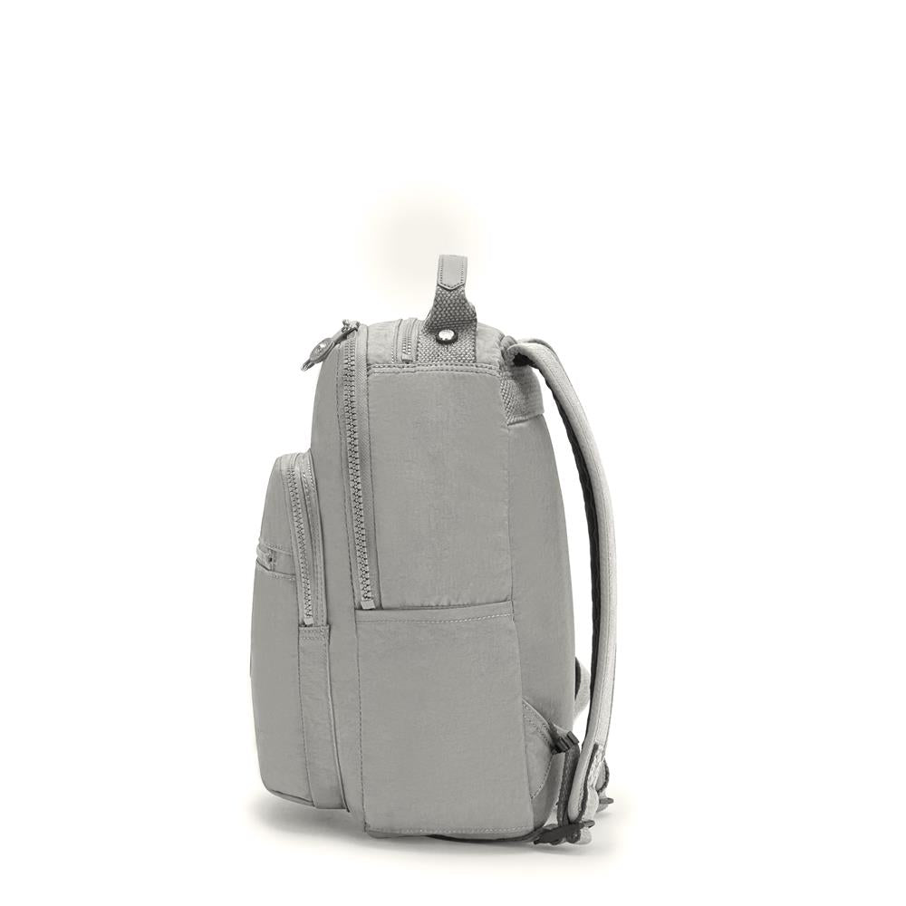 Kipling SEOUL S, Kleiner Rucksack, Grey Gris (grau), 14L, mit 11-Zoll-Tabletfach