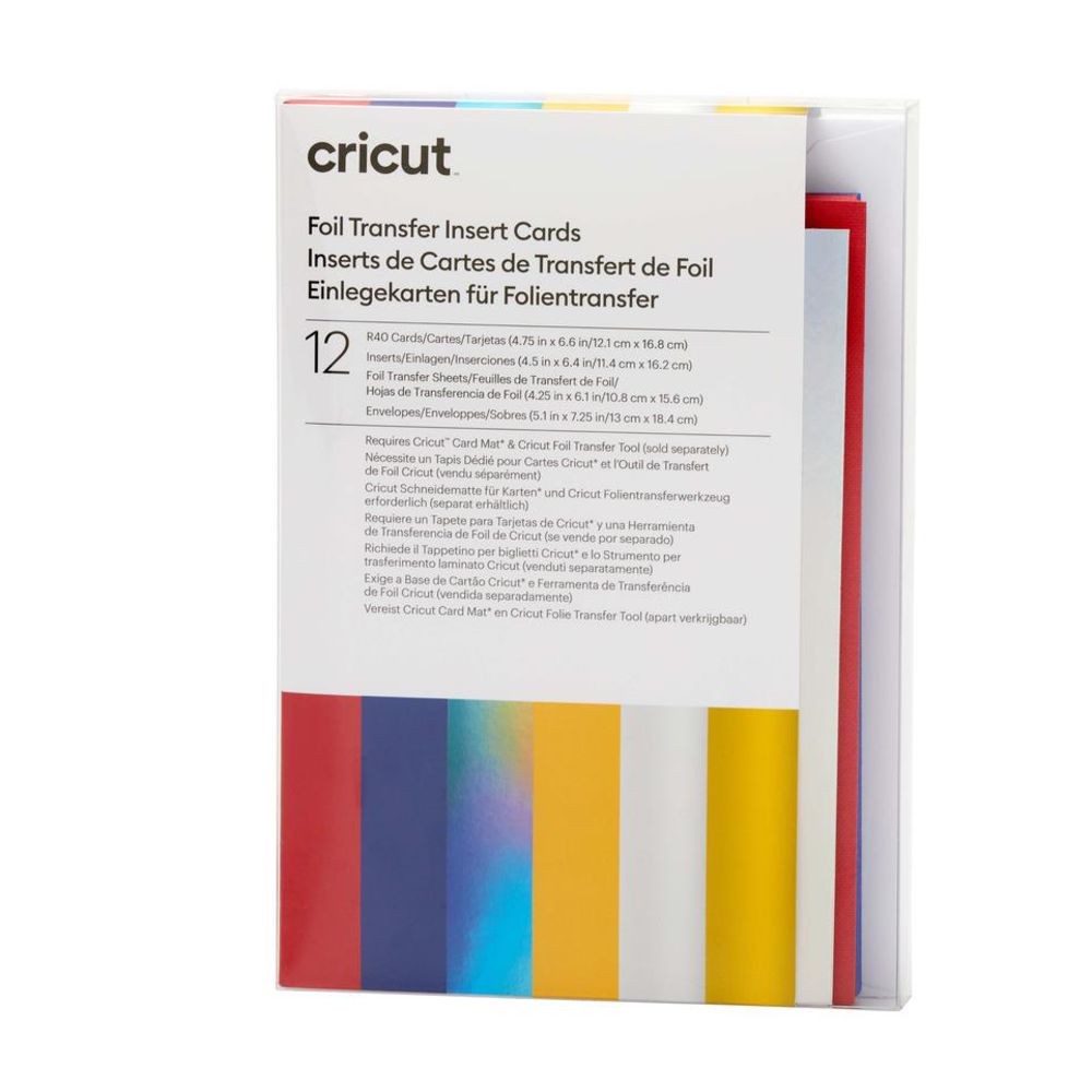 Cricut Einlegekarten Celebration R40 mit Einleger und Folientransferbögen 12 Stück