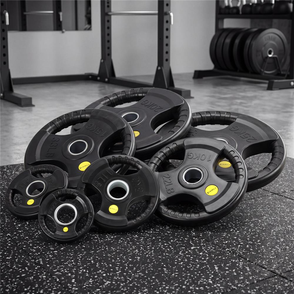 Hantelscheibe 5 kg Gummiert 50 mm mit Tri-Grip-Griffe | HMS TOK05 PRO