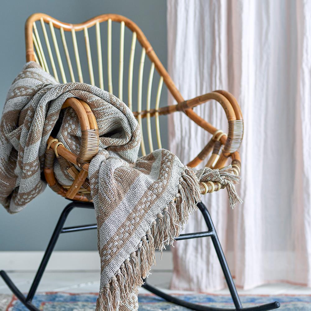 Bloomingville Marmi Decke Braun – Nachhaltige Wohndecke aus recycelter Baumwolle