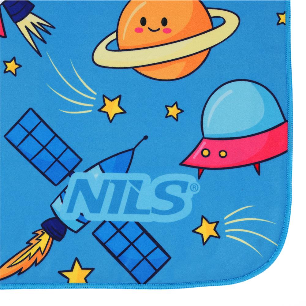NILS Mikrofaser Kinderhandtuch 160x80 cm Space - leichtes Handtuch für Camping, Strand & Schule