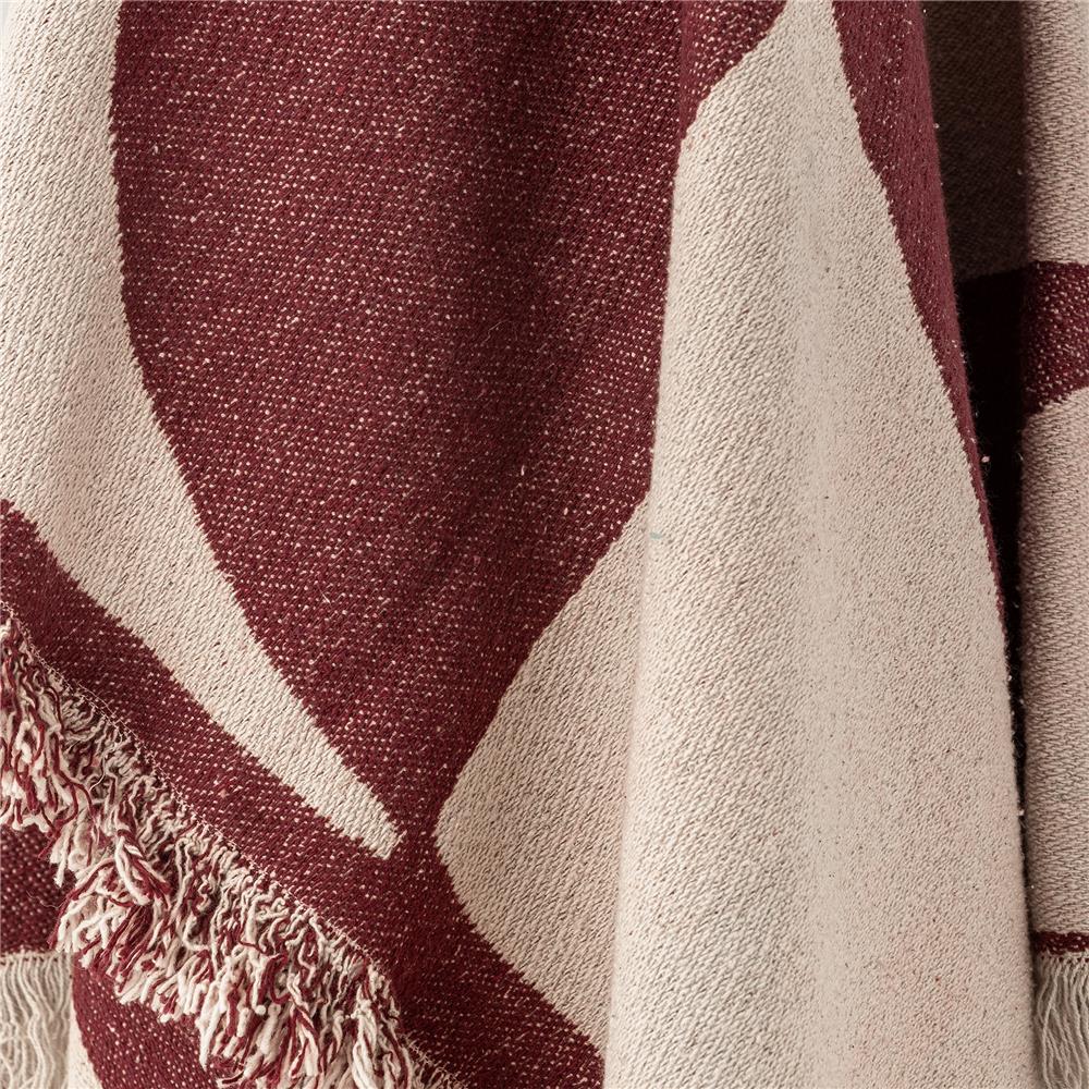 Bloomingville Olica Decke Rot Baumwolle 160x130 cm Wohndecke