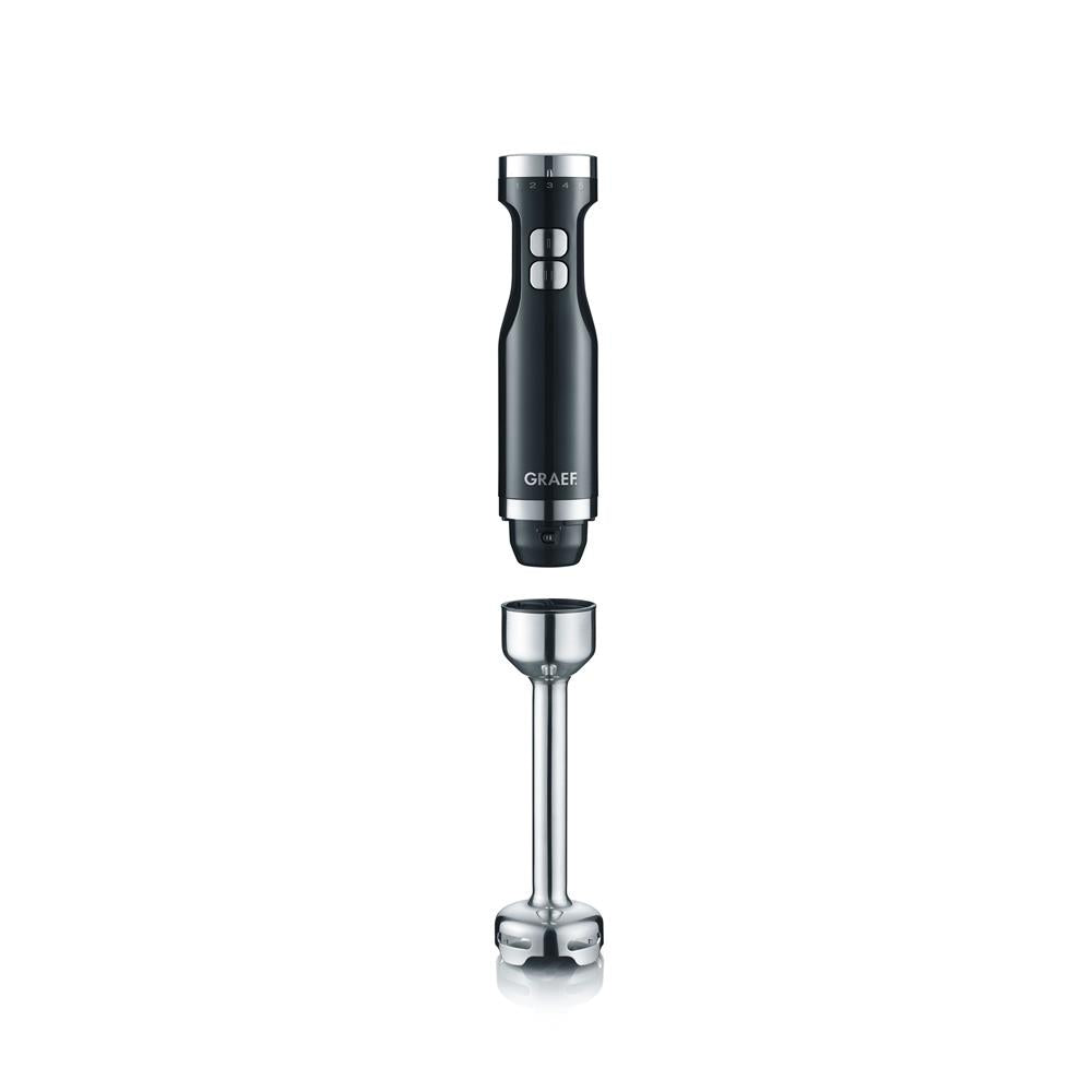 Graef Stabmixer HB 502 mit 3-teiligem Zubehör-Set Schwarz Pürierstab Handmixer