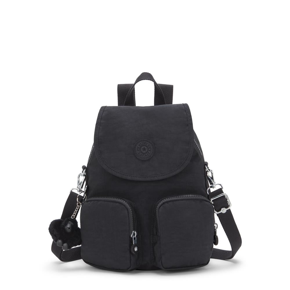 Kipling FIREFLY UP, kleiner Rucksack, Black Noir (schwarz), wandelbar zur Schultertasche