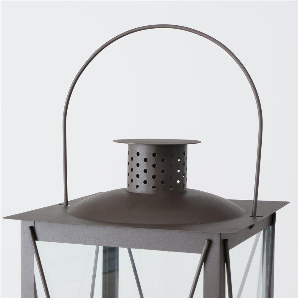 BOLTZE Laterne Farol – 4er Set aus Metall & Glas, Braun, quadratisch, 20–70 cm Höhe