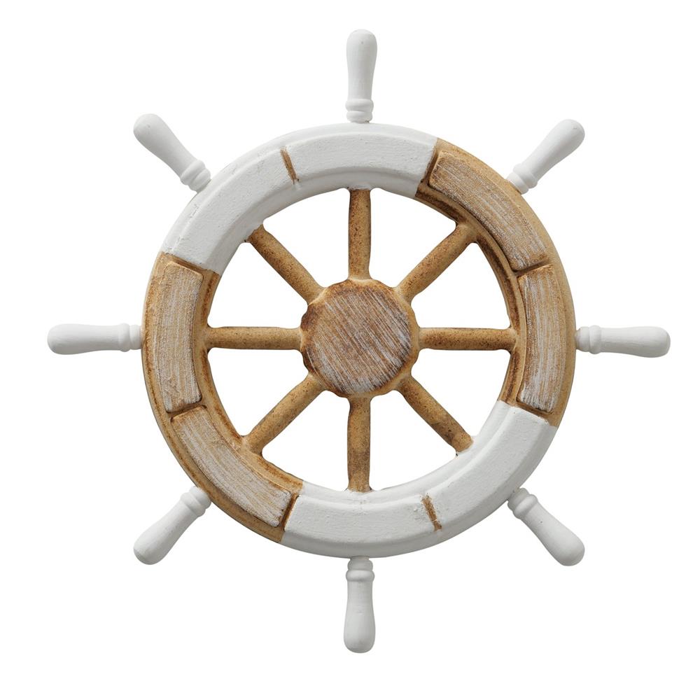BOLTZE Wanddeko Nautilus Steuerrad 30cm Holz Wanddekoration Maritimes Design