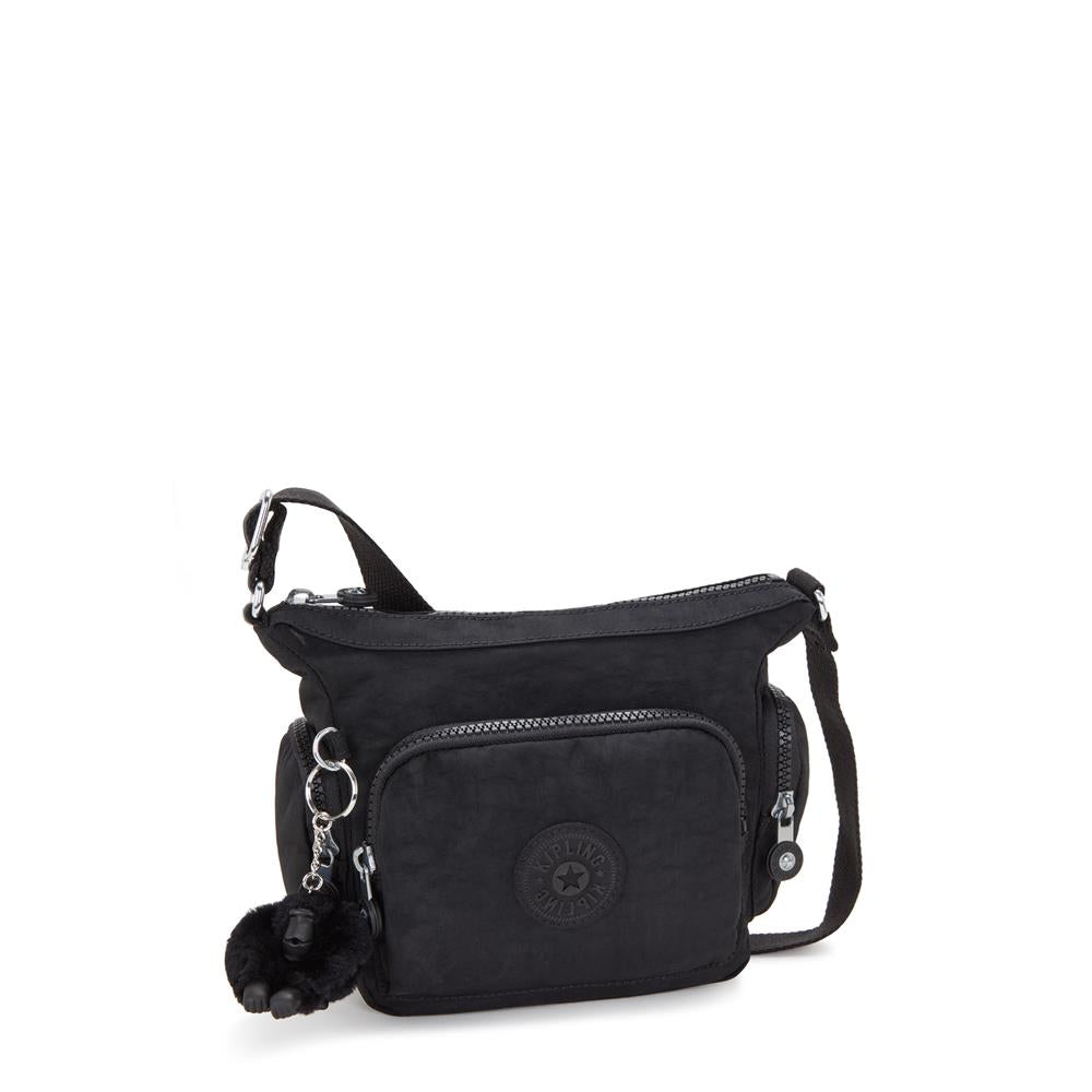 Kipling GABBIE MINI, Kleine Umhängetasche, Black Noir (schwarz), Schultertasche mit verstellbarem Riemen