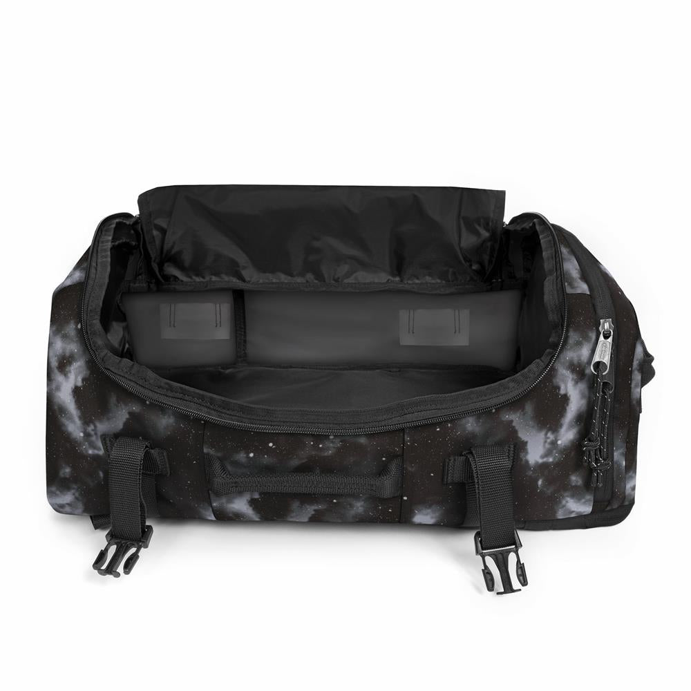 Eastpak CARRY PACK, Reiserucksack, Clouds Black (schwarz), 30L, Reisetasche mit Flaschenhalter und Laptopfach