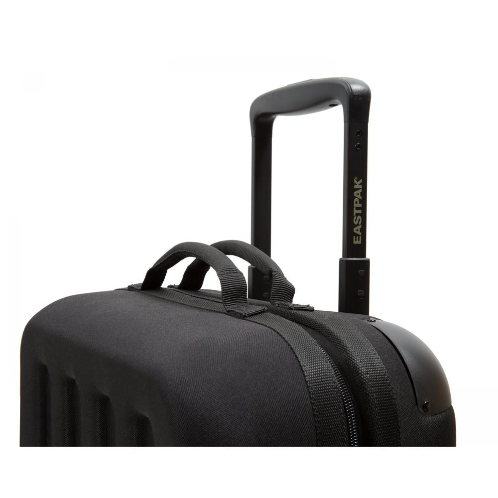 Eastpak TRANZSHELL S, Kleiner Reisetrolley, Black (schwarz), 32L, Rollkoffer mit 4 Rädern und TSA-Schloss