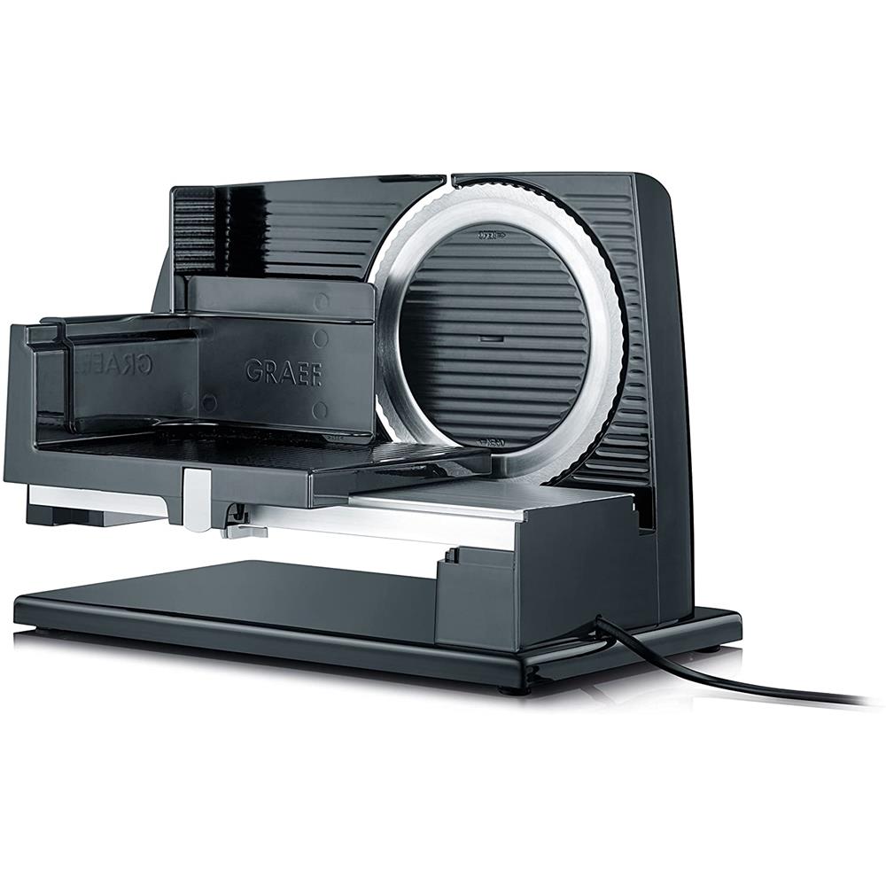 GRAEF Allesschneider SlicedKitchen S11002 schwarz Edelstahl-Wellenschliffmesser und Kindersicherung