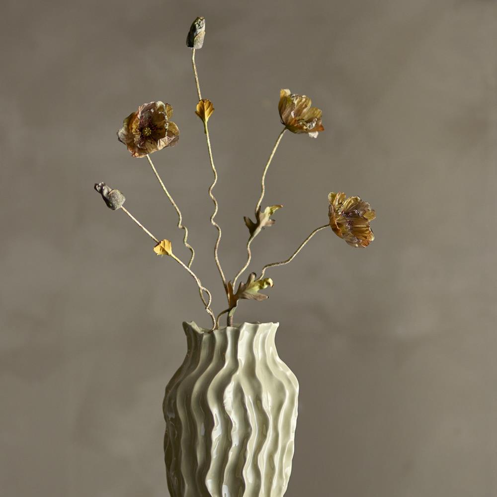 Bloomingville Poppy Kunstblume Braun Mohn 104cm Dekostiel