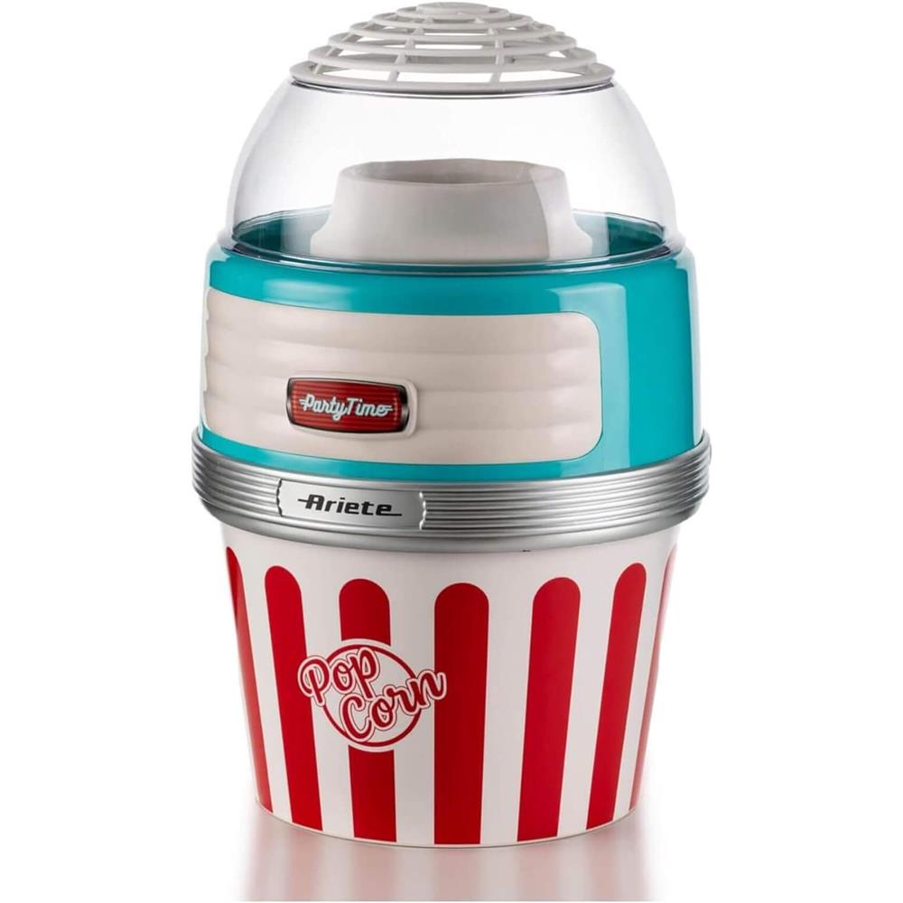 Ariete Party Time Popcorn Maker XL, Blau, Heißluft Popcornmaschine, Retro-Design, 50er Jahre-Stil