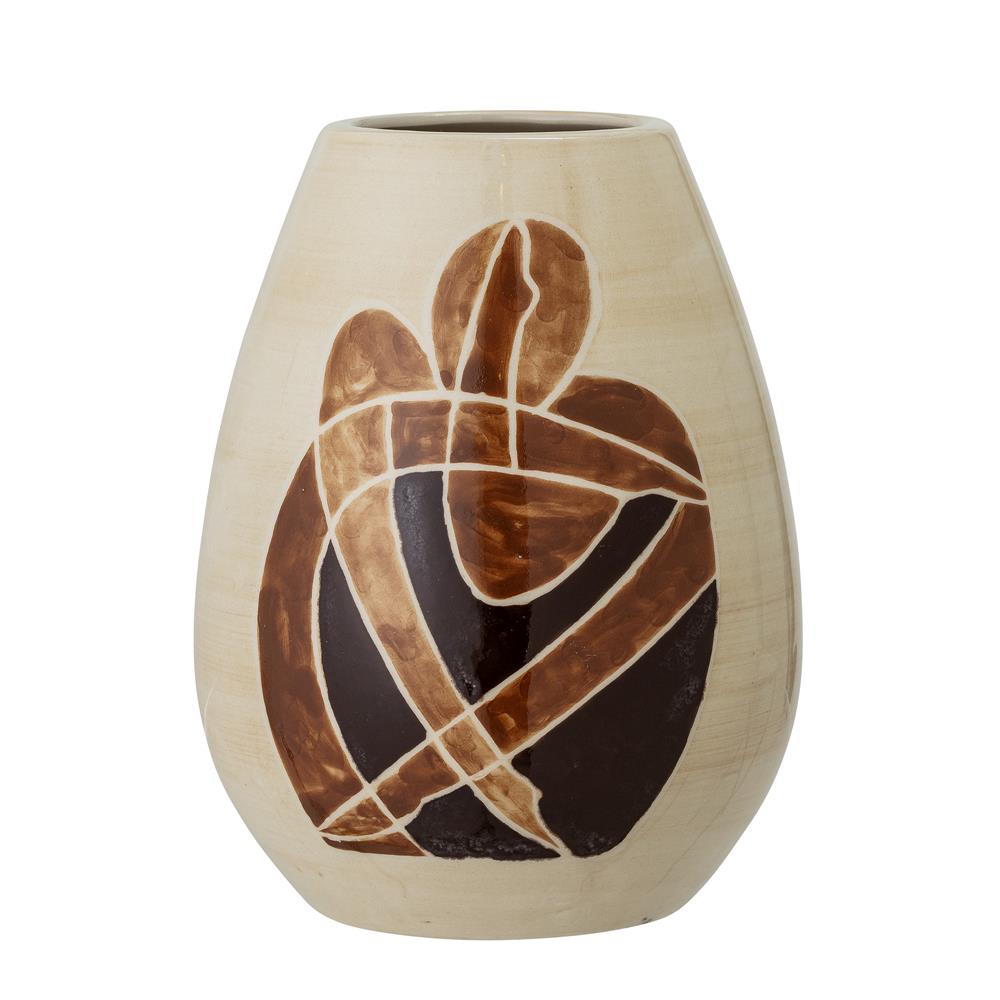 Bloomingville Jona Vase, Braun, Steingut, 14x18 cm, dänisches Design