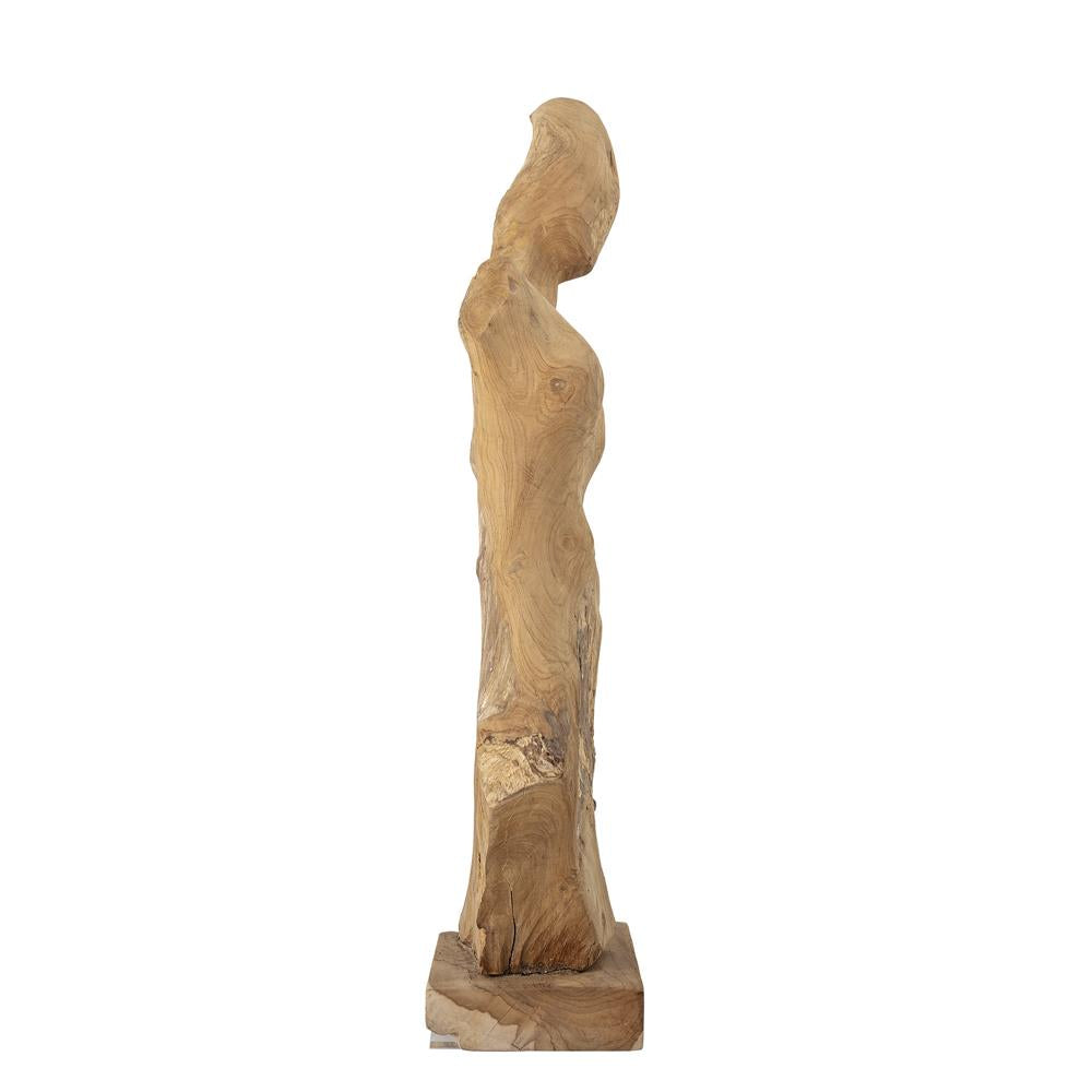 Bloomingville Lenoa Dekofigur Natur Teakholz 30 x 70 x 15 cm Holzfigur Frauenkörper Skulptur Objekt