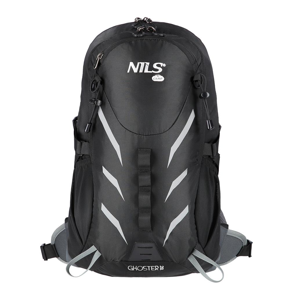 NILS CAMP Trekkingrucksack Ghoster 20L in Schwarz - Outdoor Rucksack mit Belüftung & Regenhülle
