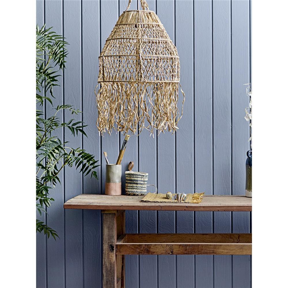 Bloomingville Denna Vase in Grün aus Steingut, 8x15,5 cm, mit Gravurmuster