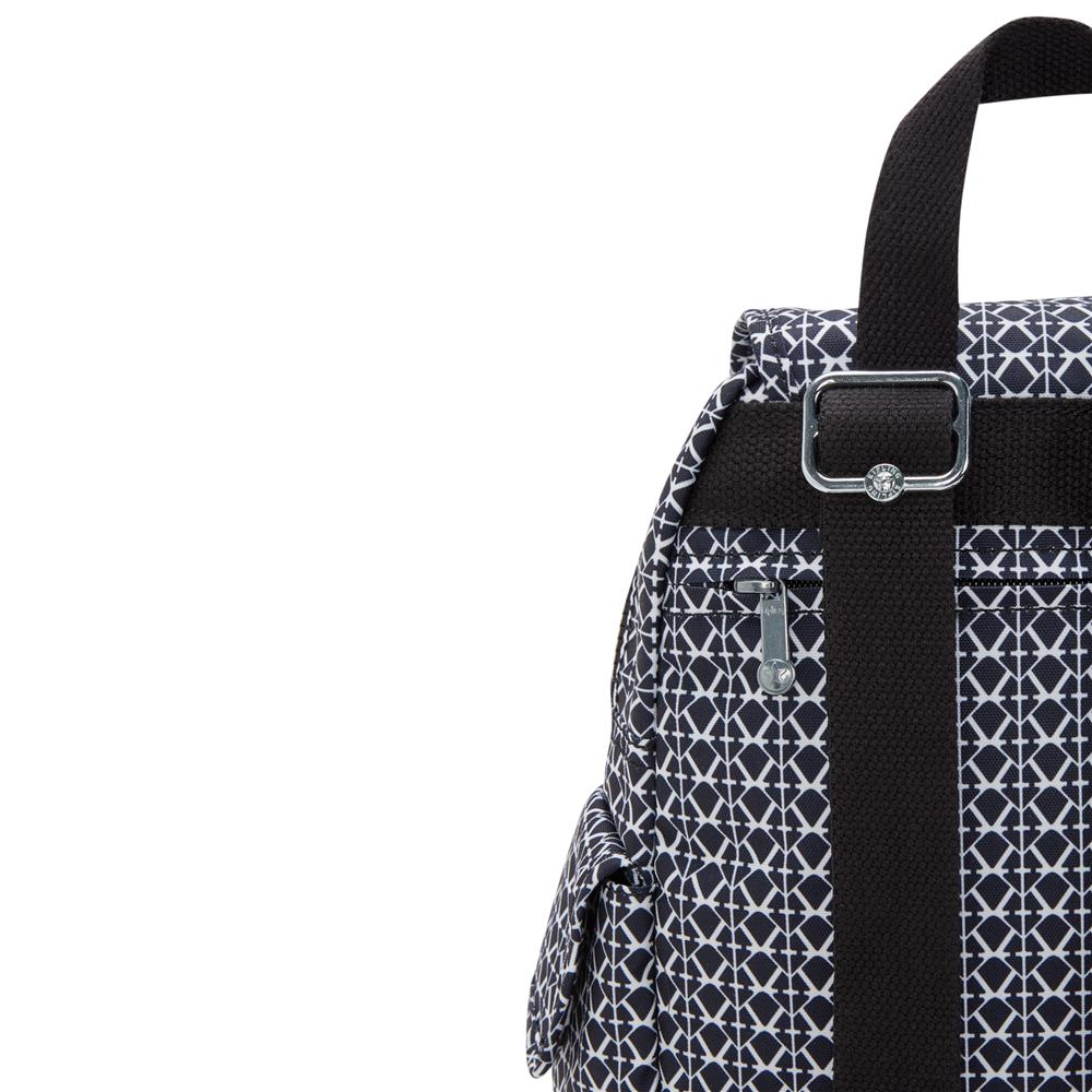 Kipling CITY PACK MINI, Extra kleiner Rucksack, Signature Print (schwarz), 9L, Kompakt & Stylisch