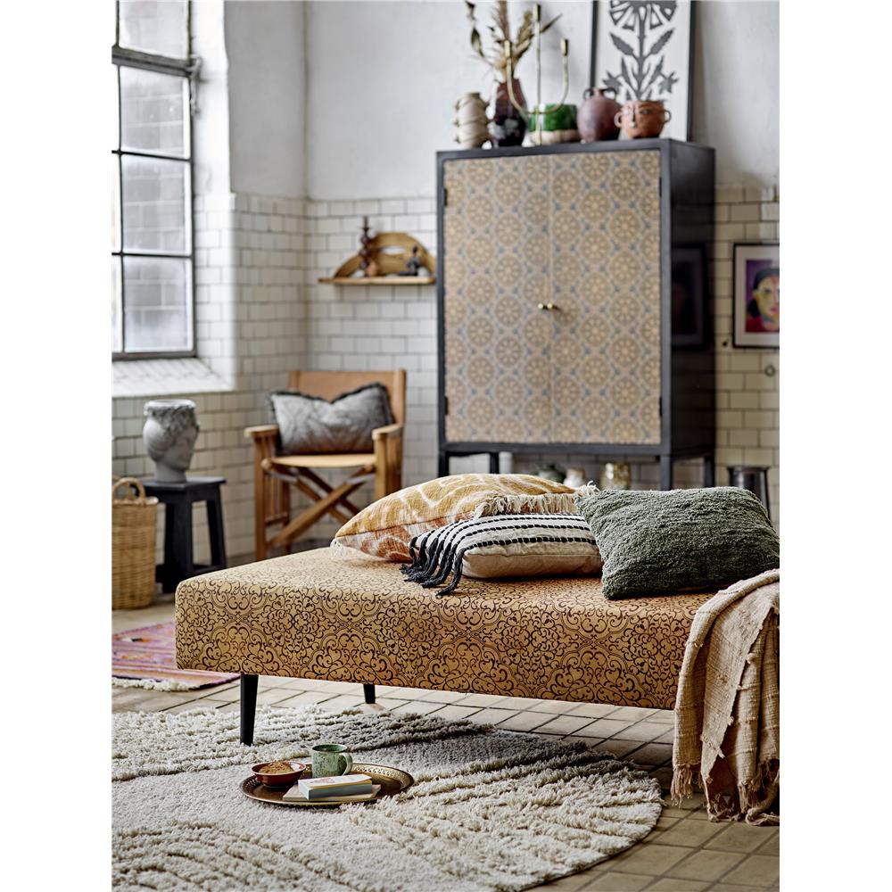 Bloomingville Ester Kissen in Orange, 50x50 cm, 100% Baumwolle mit Fransen