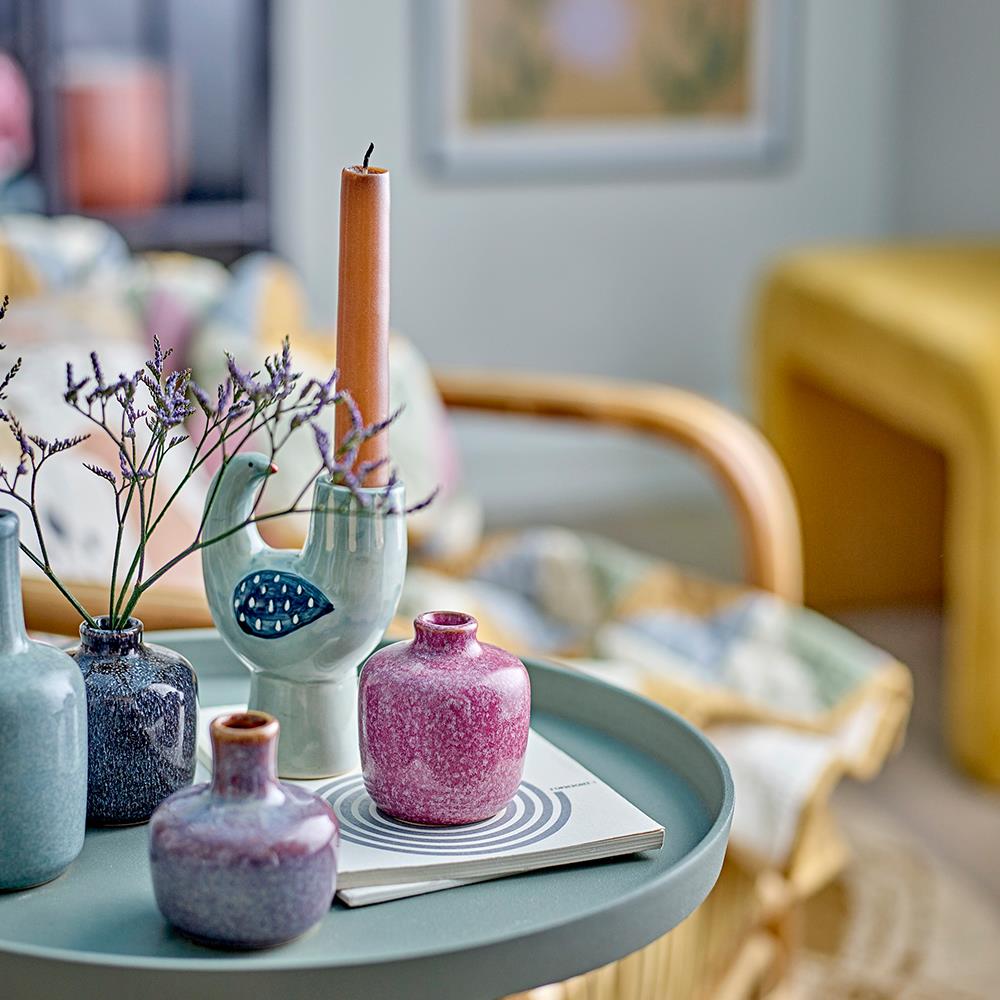 Bloomingville Maien Vase – 7er Set aus Steingut in bunten Farben, Geschenkbox inklusive