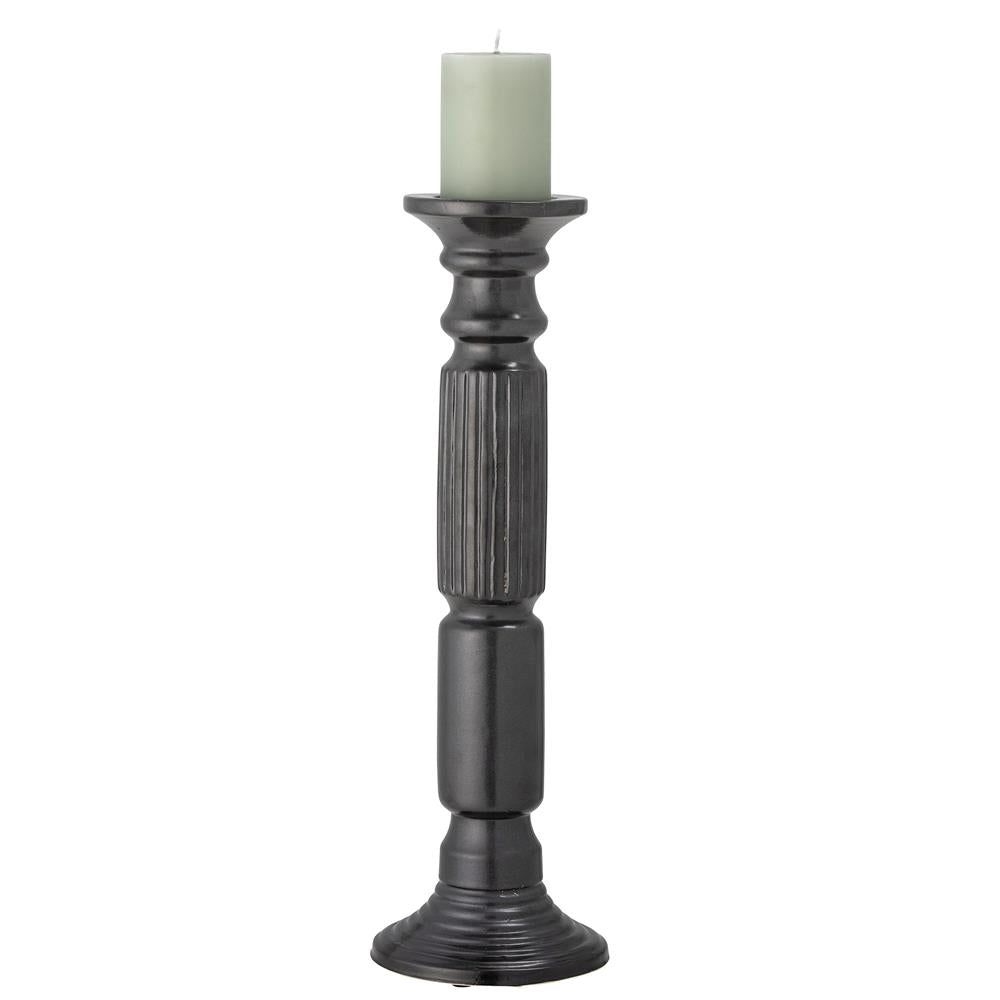 Bloomingville Millas Kerzenhalter schwarz H50 cm aus Keramik – Bodenkerzenhalter für Wohnzimmer