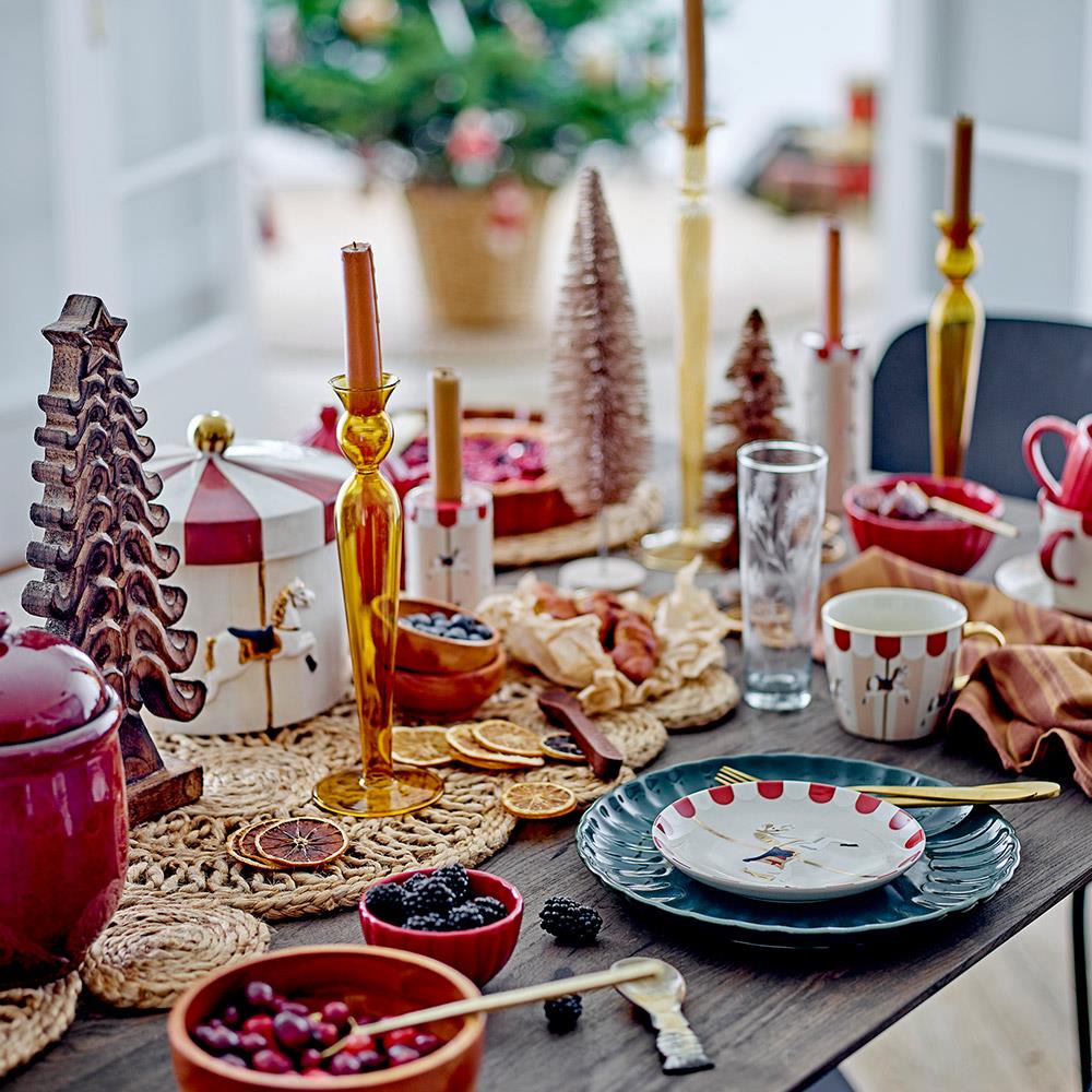 Bloomingville Jenifer Gefäß mit Deckel – Keksdose in Rot, Weihnachten, dänisches Design