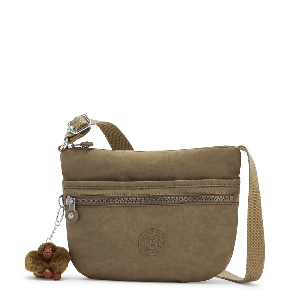 Kipling ARTO S, Kleine Umhängetasche, True Beige (braun), Schultertasche mit Reißverschluss