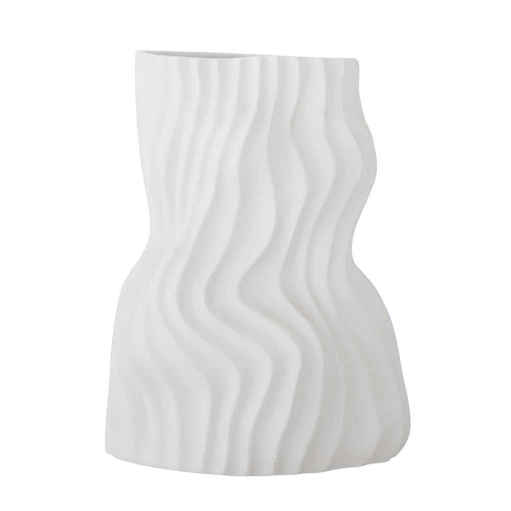 Bloomingville Sahal Vase in Weiß, 25,5cm, aus Keramik