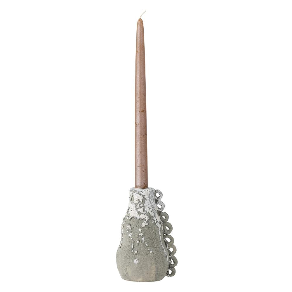 Bloomingville Souri Kerzenständer, Grau, Steingut D10,5xH15,5 cm