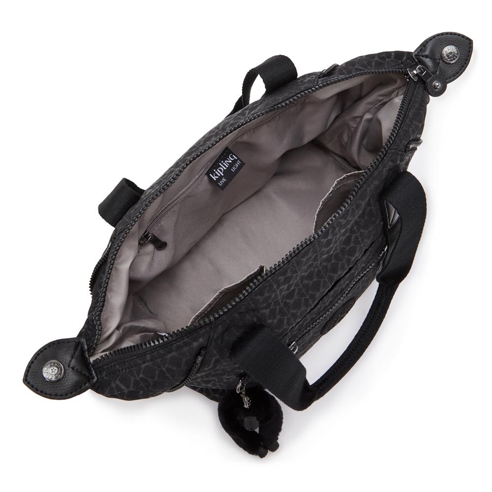 Kipling ART MINI, Mini Tote Bag, Signature Emb (schwarz), Handtasche mit Schultergurt