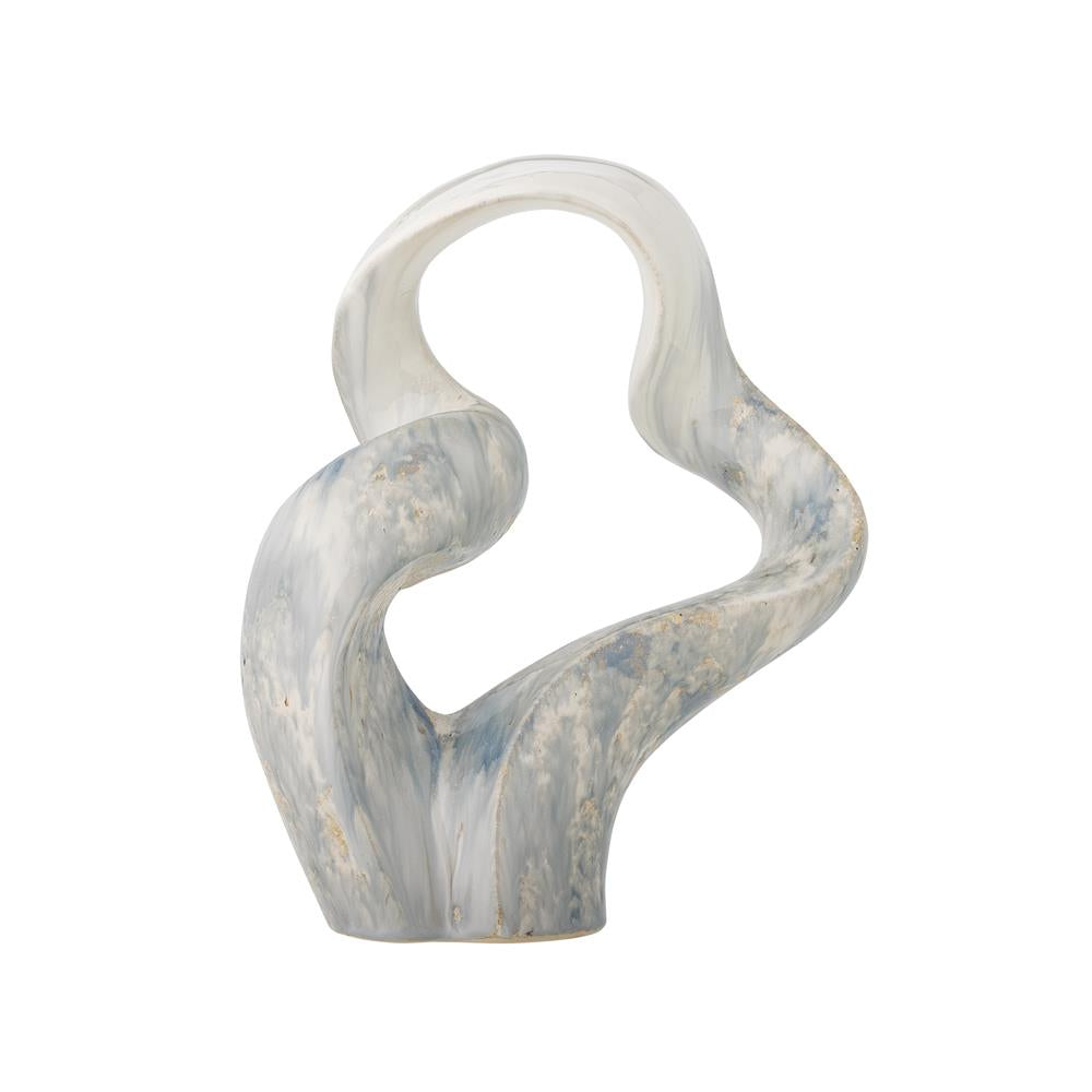 Bloomingville Rouyi Skulptur in Grau, 34cm, aus Steingut