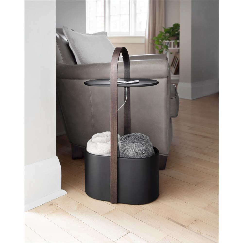 Umbra Bellwood Beistelltisch mit Ablagefläche und Kabelkanal in Schwarz/Walluss