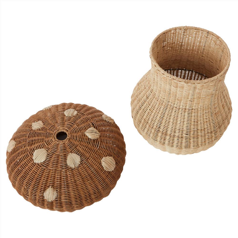 OYOY Mini - Aufbewahrungskorb Pilz, aus Rattan