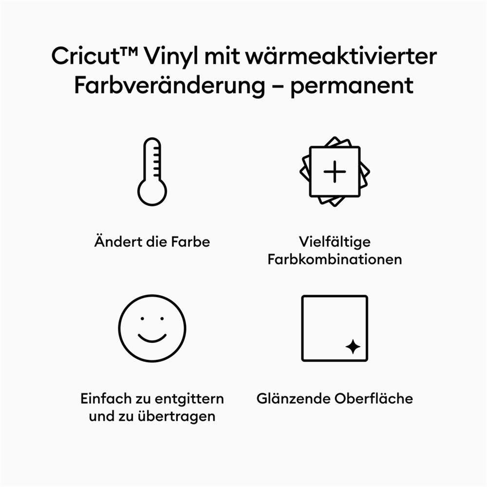 Cricut Wärmeaktivierte Vinyl Folie HOT Blau Farbveränderung gestalten dekorieren Vinylaufkleber