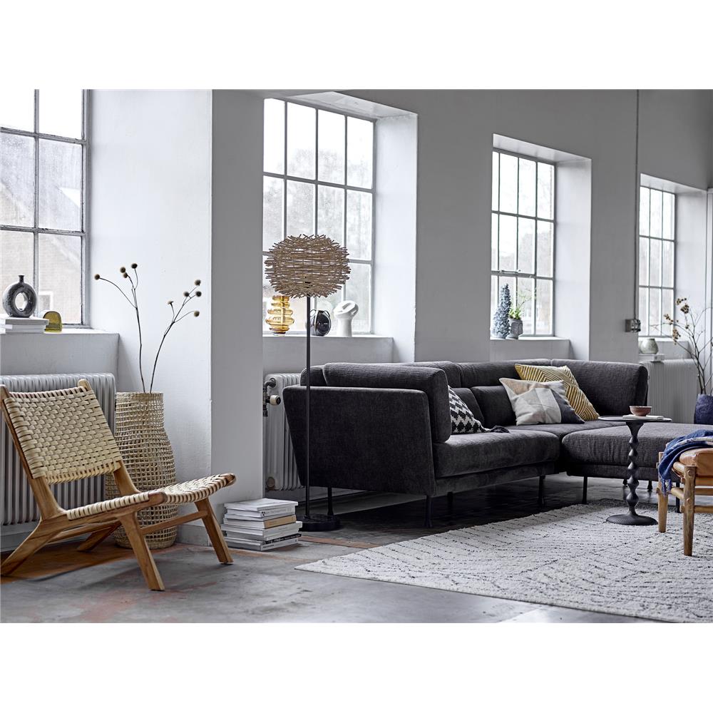 Bloomingville Anka Beistelltisch mit geschwungenem Bein, in Schwarz, aus Aluminium - 38xH56 cm