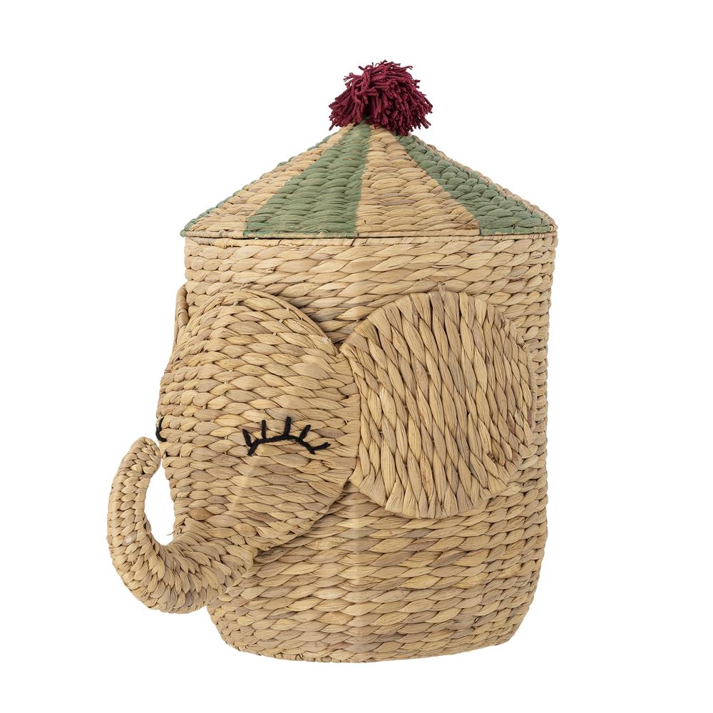 Bloomingville MINI Bobo Korb mit Deckel Natur Wasserhyazinthe 35cm