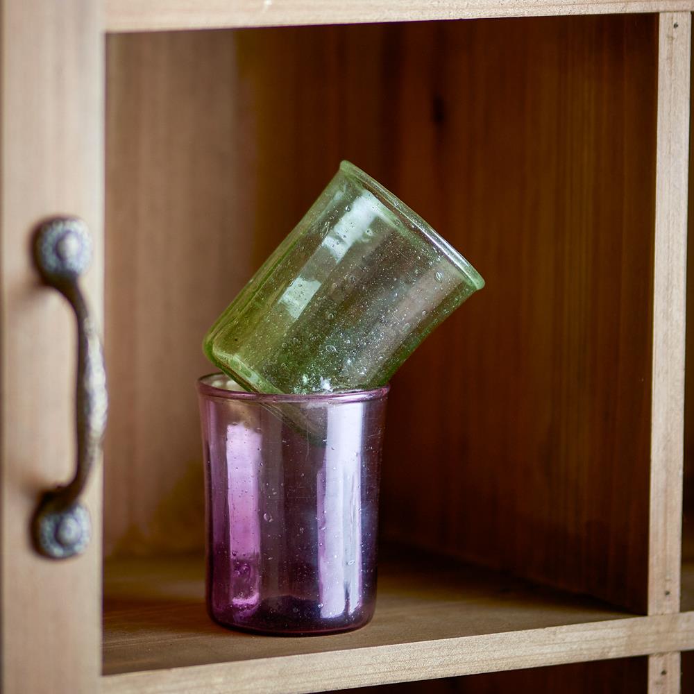Bloomingville Sunil Trinkglas aus Glas in Bunt 240 ml – 2er Set Trinkgläser für Tischdeko