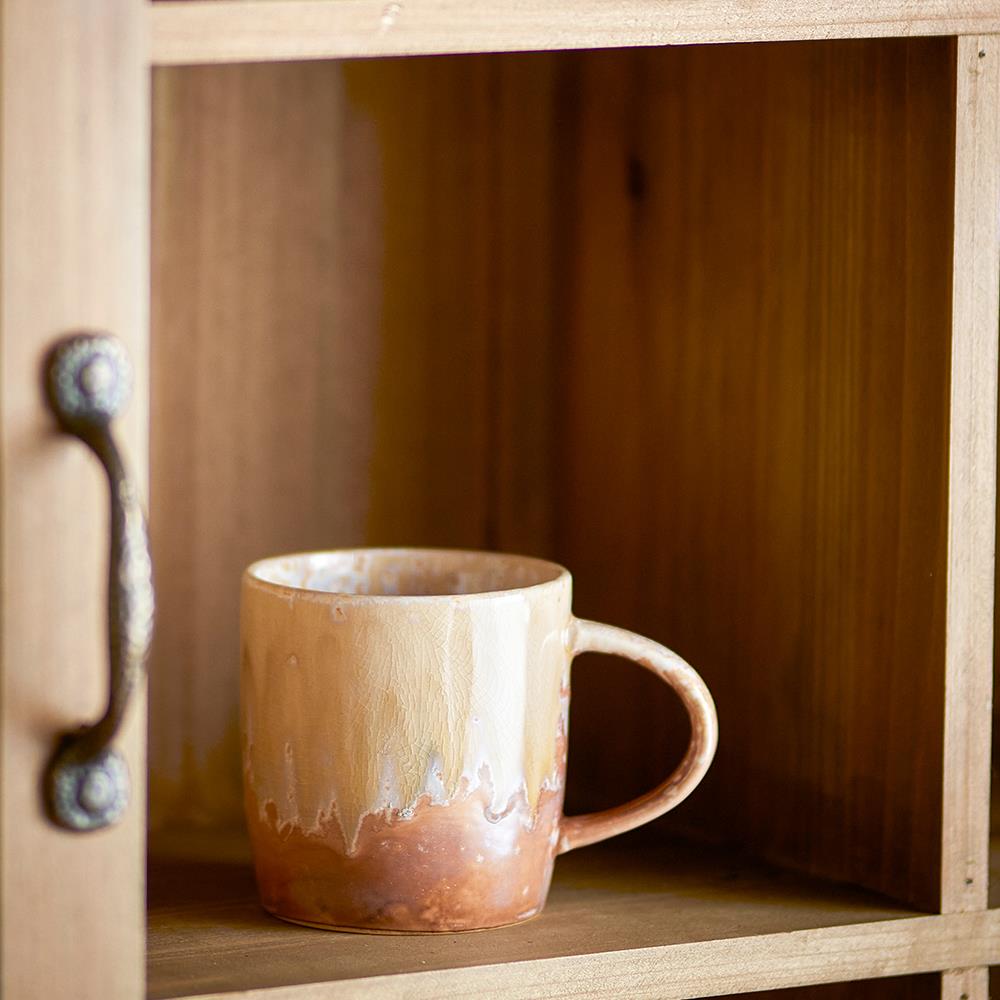 Bloomingville Milani Becher, 400 ml – Brauner Steingutbecher mit reaktiver Glasur und natürlichem Farbspiel