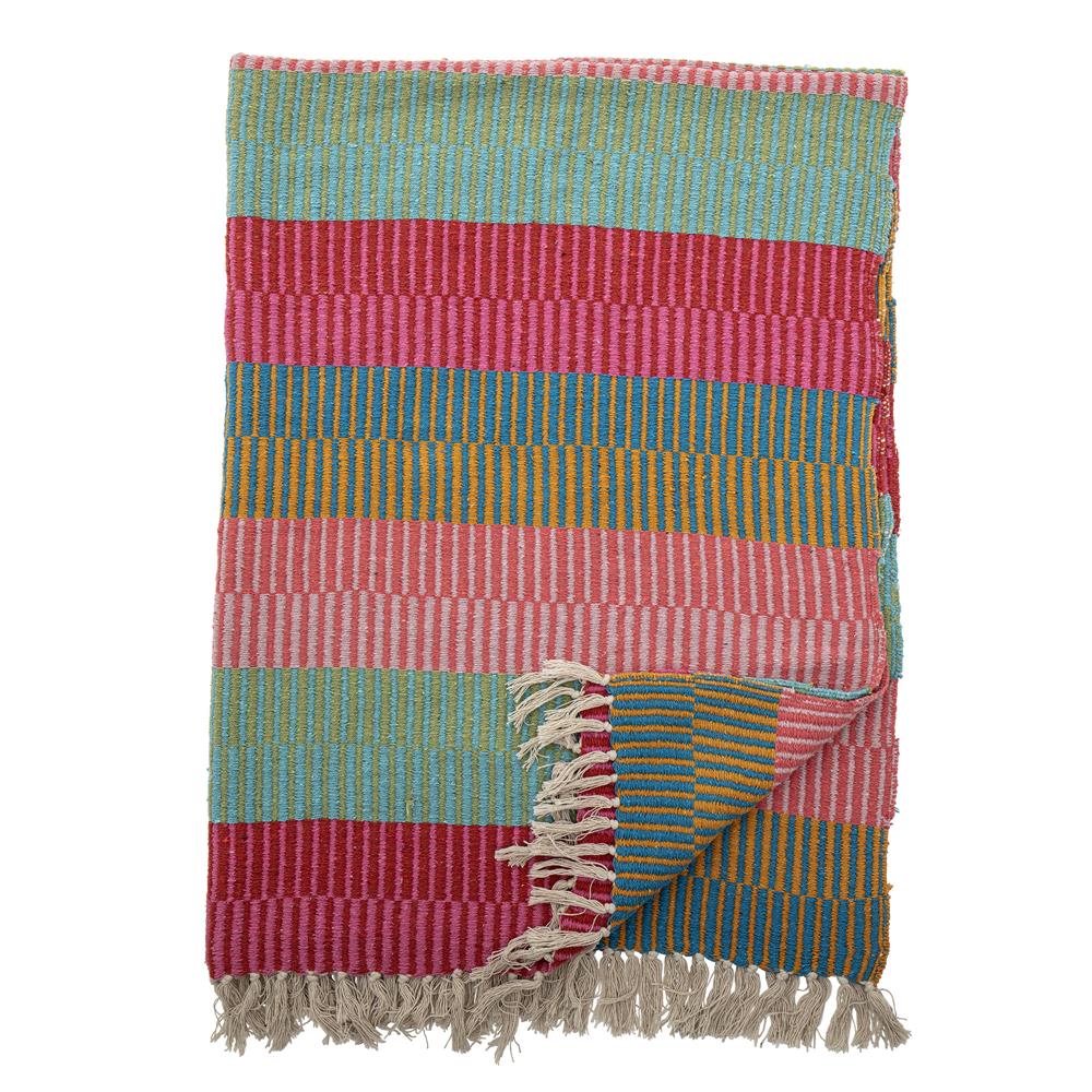 Bloomingville Isnel Decke mit recycelter Baumwolle Gestreift 160 x 130 cm