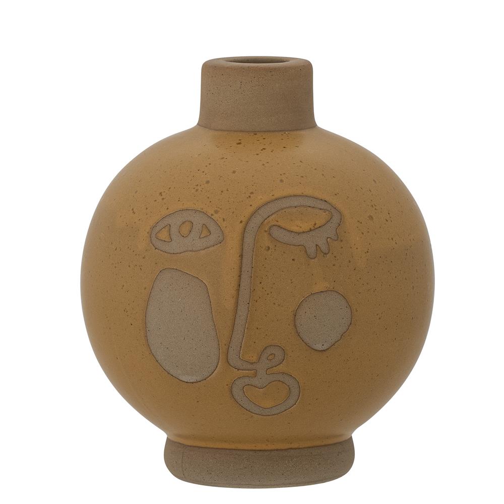 Bloomingville Jilian Kerzenhalter, Braun, Steingut, 12,5x15 cm, dänisches Design