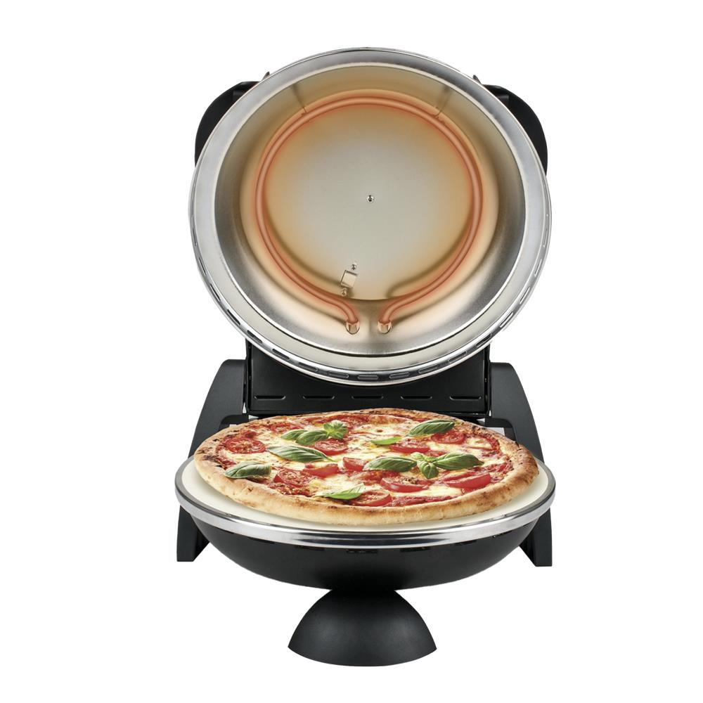 G3Ferrari elektrischer Pizzaofen Delizia 1200 W für Pizza Ø 31cm schwarz Pizzamaker mit feuerfestem Naturstein